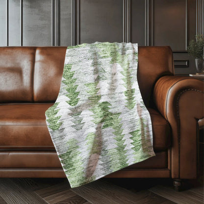 Premium Machine Washable ASB632 Green 50" x 70" Sherpa Throw Blanket