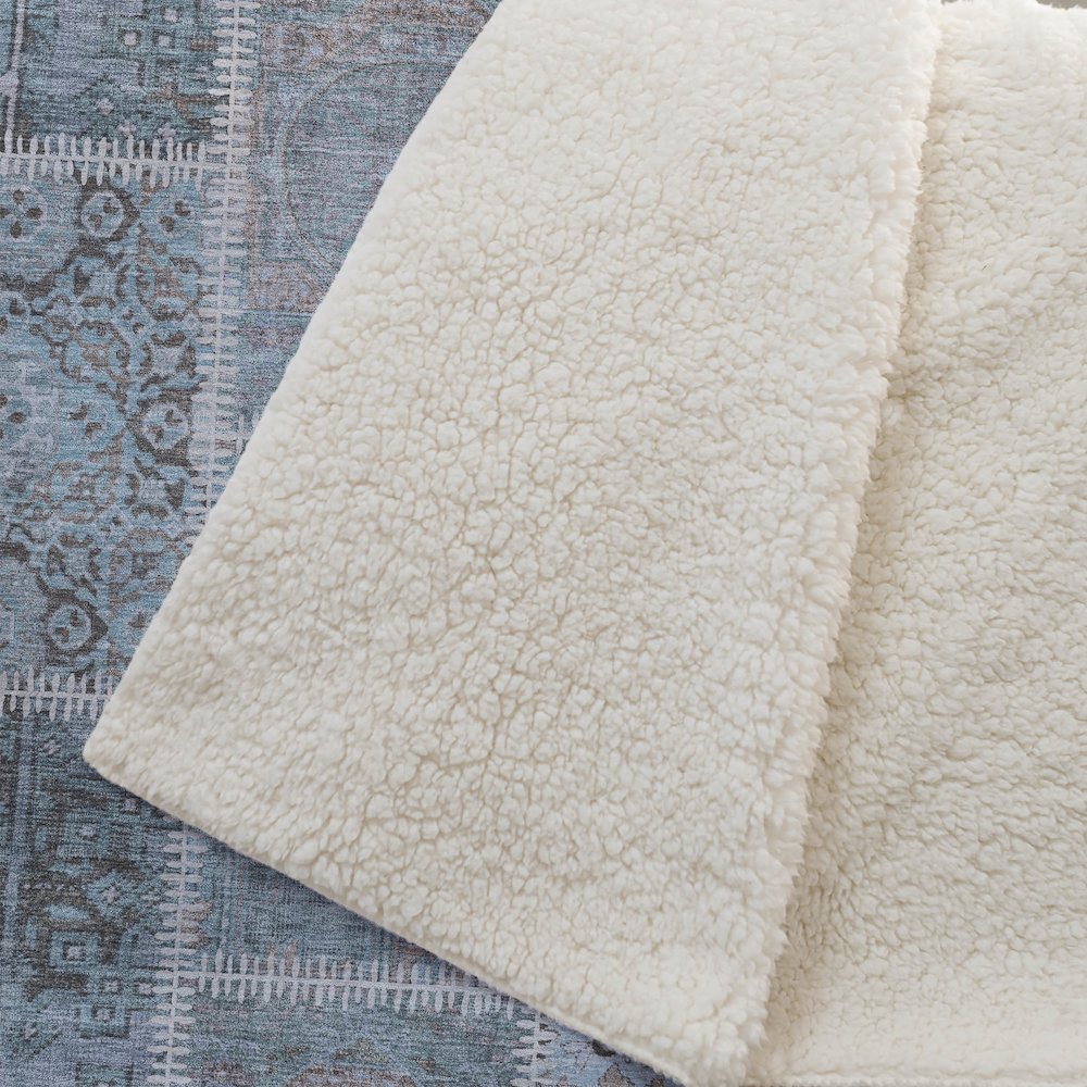 Premium Machine Washable ASB635 Teal 50" x 70" Sherpa Throw Blanket