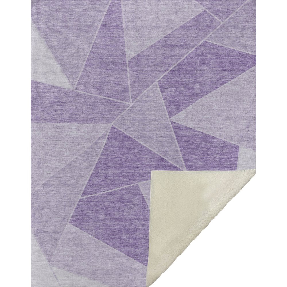 Premium Machine Washable ASB636 Lilac 50" x 70" Sherpa Throw Blanket