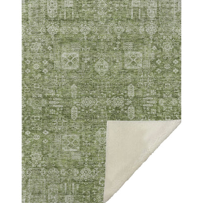 Premium Machine Washable ASB637 Aloe 50" x 70" Sherpa Throw Blanket