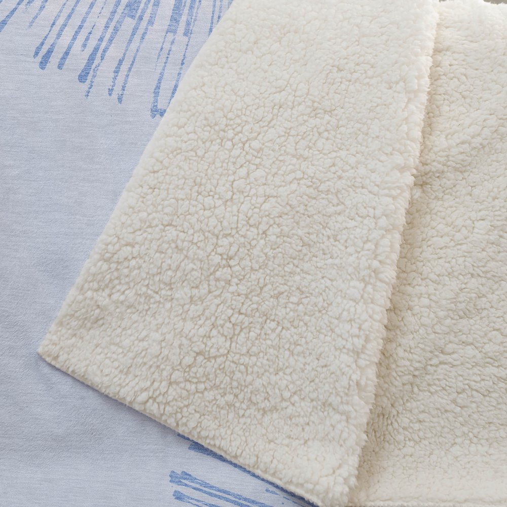 Premium Machine Washable ASB642 Denim 50" x 70" Sherpa Throw Blanket