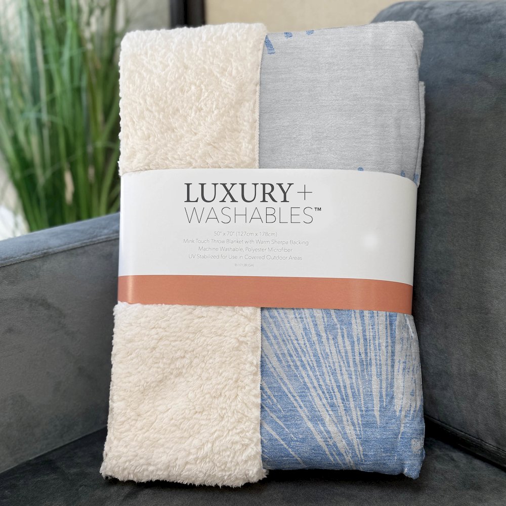Premium Machine Washable ASB642 Denim 50" x 70" Sherpa Throw Blanket
