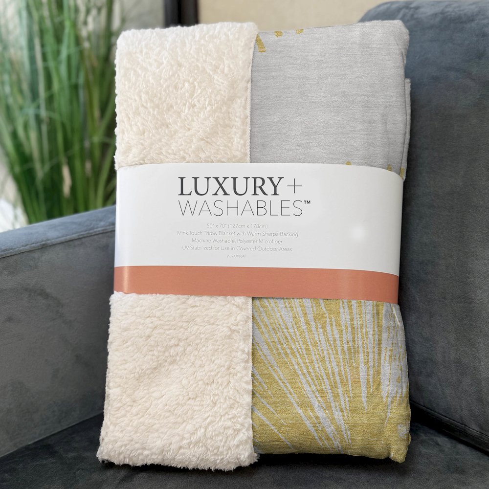 Premium Machine Washable ASB642 Gold 50" x 70" Sherpa Throw Blanket