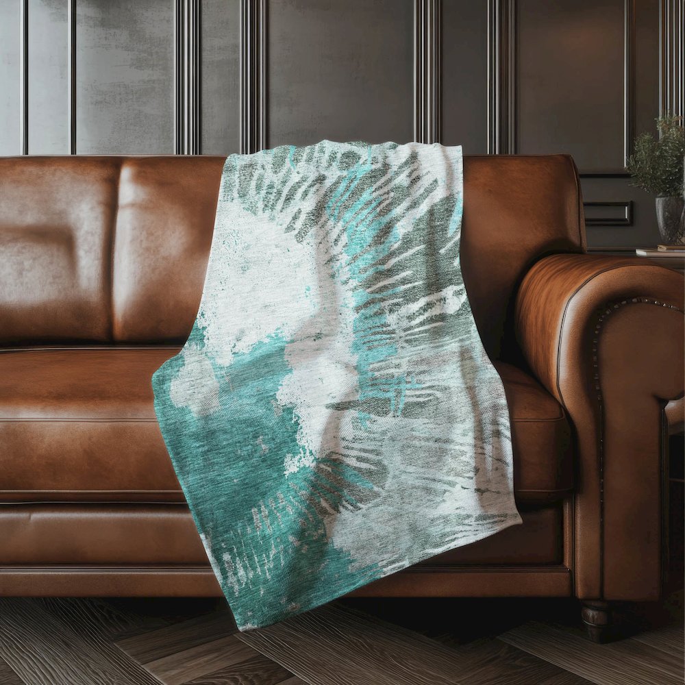 Premium Machine Washable ASB645 Teal 50" x 70" Sherpa Throw Blanket