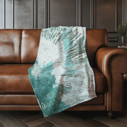 Premium Machine Washable ASB645 Teal 50" x 70" Sherpa Throw Blanket
