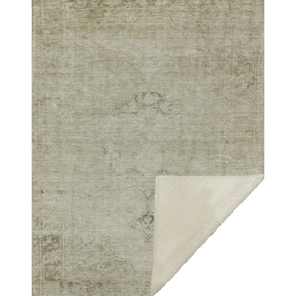Premium Machine Washable ASB658 Beige 50" x 70" Sherpa Throw Blanket