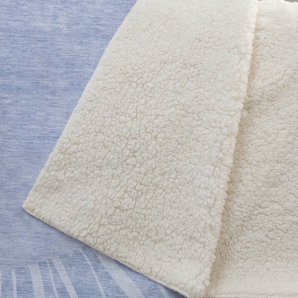 Premium Machine Washable ASB668 Denim 50" x 70" Sherpa Throw Blanket