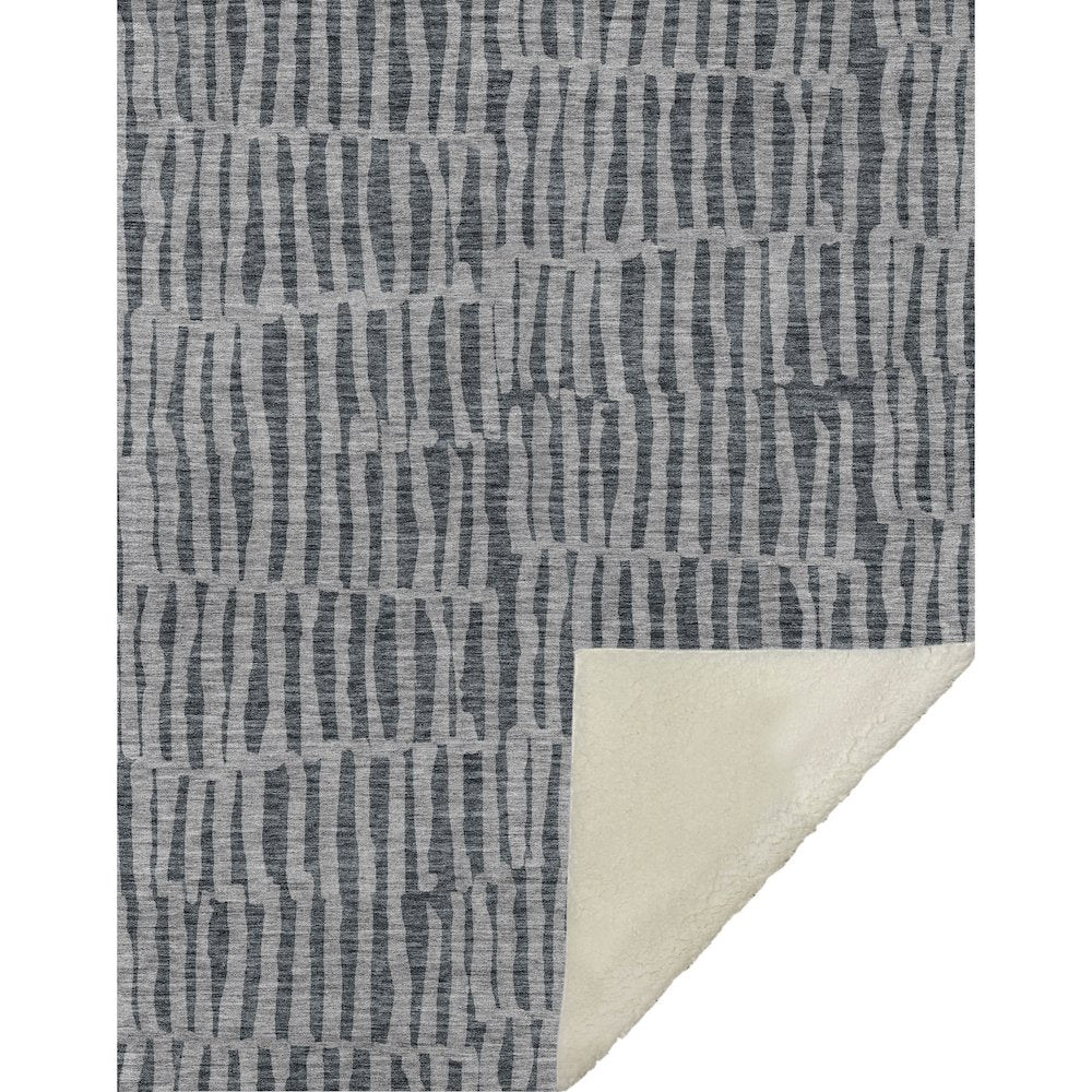 Premium Machine Washable ASB674 Charcoal 50" x 70" Sherpa Throw Blanket