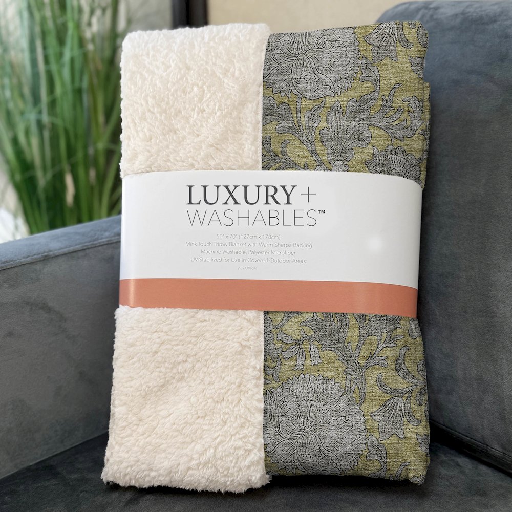 Premium Machine Washable ASB677 Gold 50" x 70" Sherpa Throw Blanket
