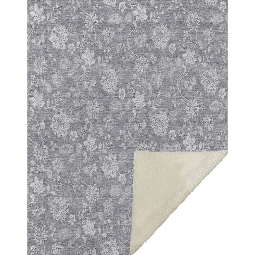 Premium Machine Washable ASB681 Gray 50" x 70" Sherpa Throw Blanket