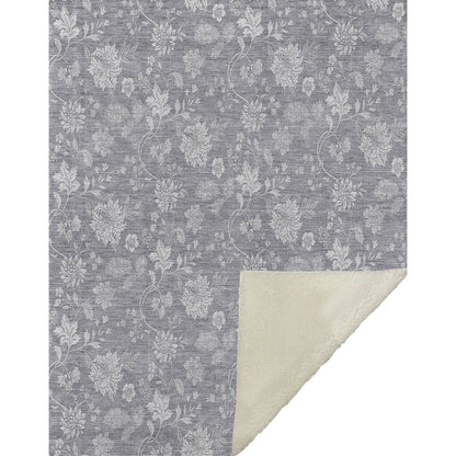 Premium Machine Washable ASB681 Gray 50" x 70" Sherpa Throw Blanket