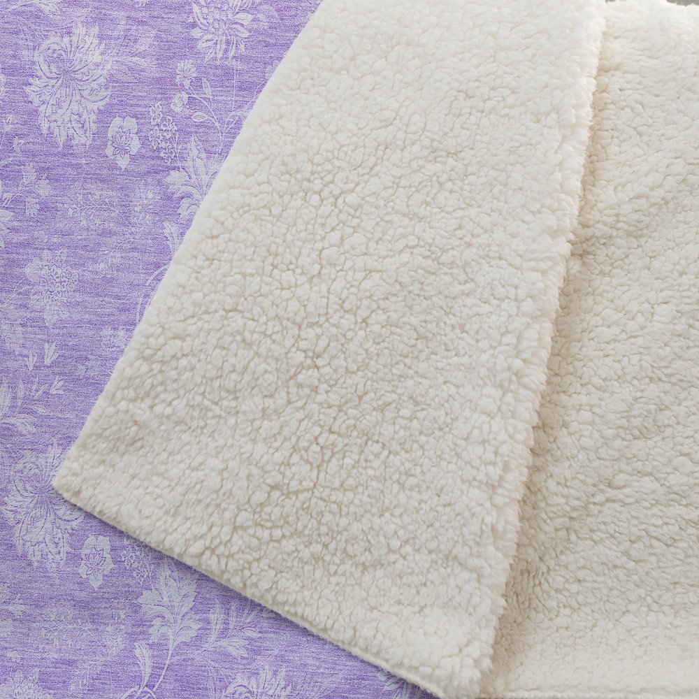 Premium Machine Washable ASB681 Lilac 50" x 70" Sherpa Throw Blanket