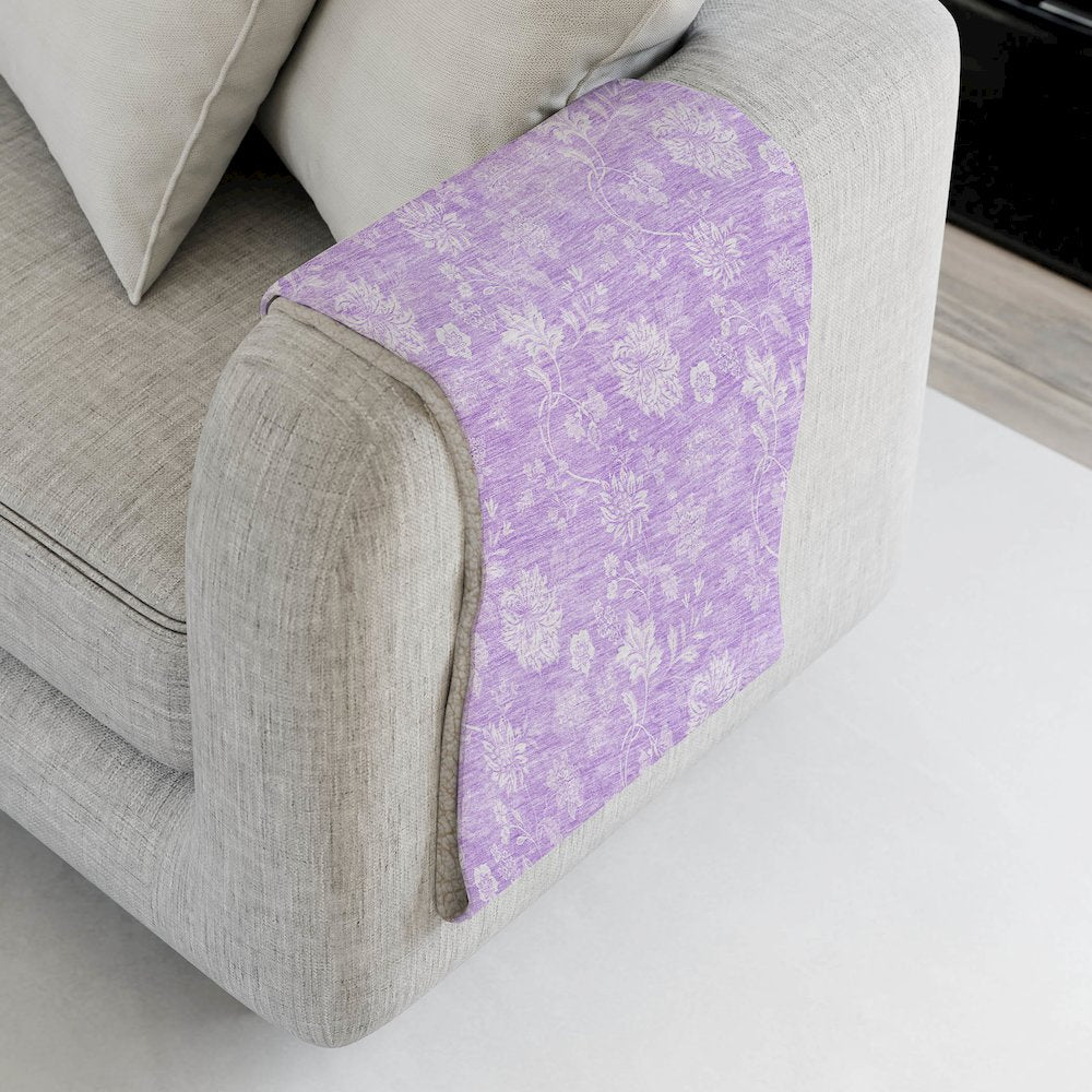 Premium Machine Washable ASB681 Lilac 50" x 70" Sherpa Throw Blanket