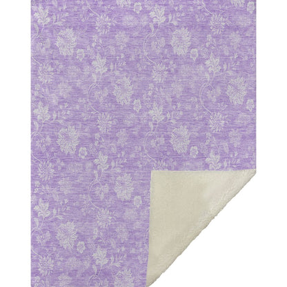 Premium Machine Washable ASB681 Lilac 50" x 70" Sherpa Throw Blanket