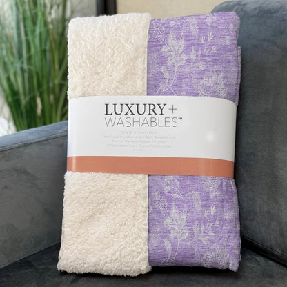 Premium Machine Washable ASB681 Lilac 50" x 70" Sherpa Throw Blanket