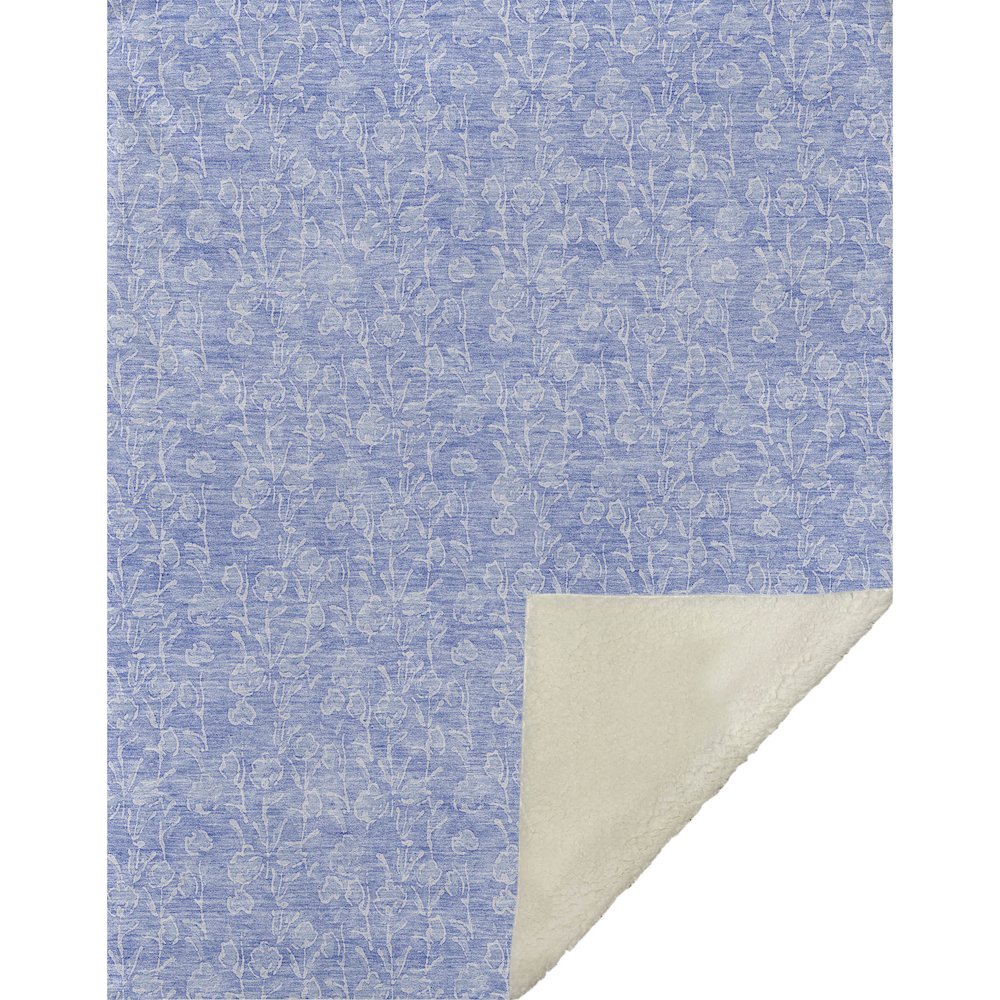 Premium Machine Washable ASB691 Denim 50" x 70" Sherpa Throw Blanket