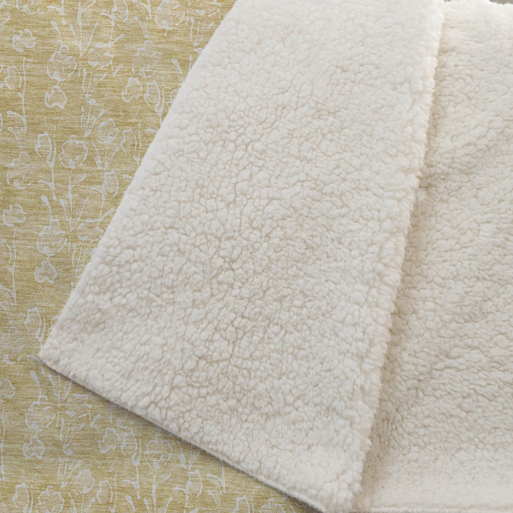 Premium Machine Washable ASB691 Gold 50" x 70" Sherpa Throw Blanket