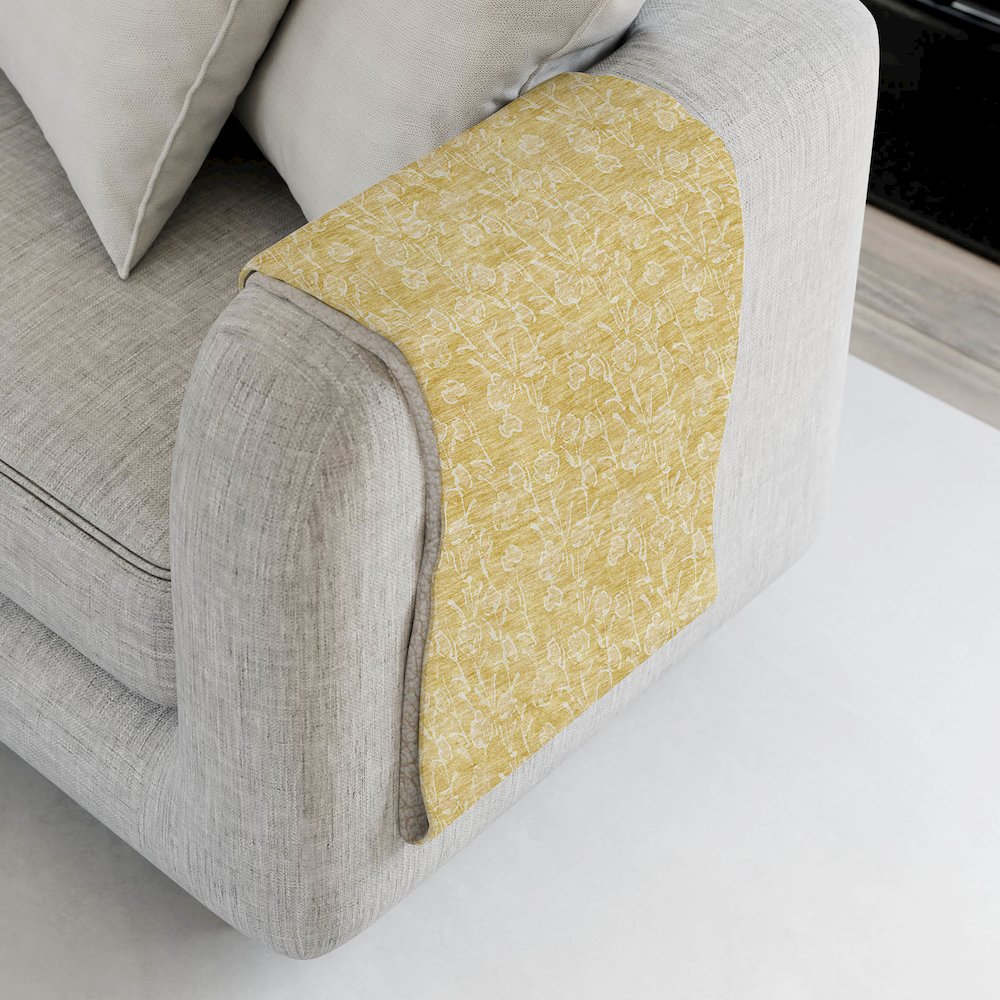 Premium Machine Washable ASB691 Gold 50" x 70" Sherpa Throw Blanket