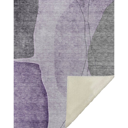 Premium Machine Washable ASB696 Purple 50" x 70" Sherpa Throw Blanket