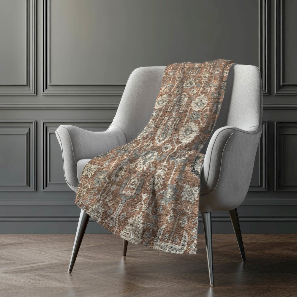 Premium Machine Washable ASB697 Paprika 50" x 70" Sherpa Throw Blanket