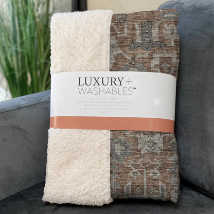 Premium Machine Washable ASB697 Paprika 50" x 70" Sherpa Throw Blanket