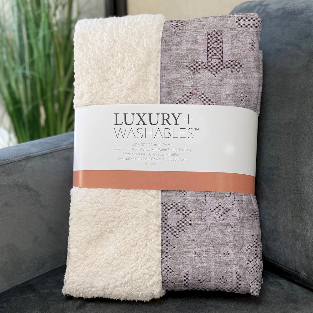 Premium Machine Washable ASB697 Pink 50" x 70" Sherpa Throw Blanket