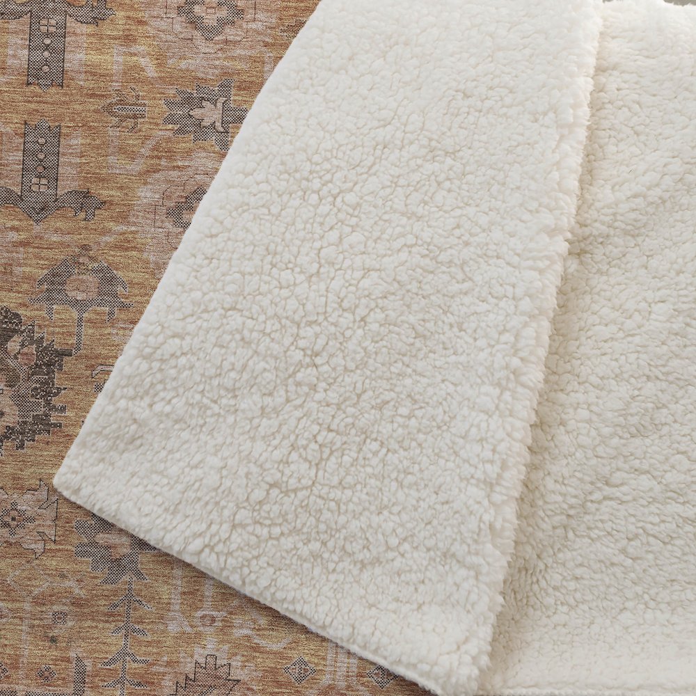 Premium Machine Washable ASB697 Terracotta 50" x 70" Sherpa Throw Blanket