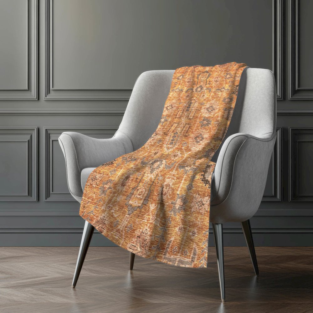 Premium Machine Washable ASB697 Terracotta 50" x 70" Sherpa Throw Blanket