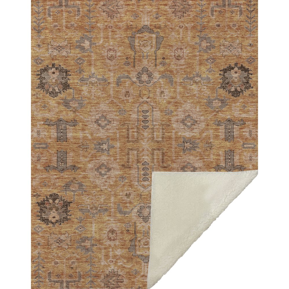 Premium Machine Washable ASB697 Terracotta 50" x 70" Sherpa Throw Blanket