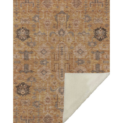 Premium Machine Washable ASB697 Terracotta 50" x 70" Sherpa Throw Blanket