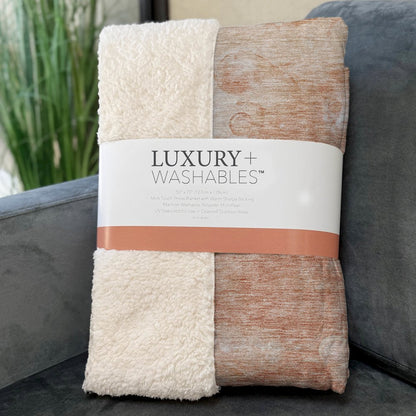 Premium Machine Washable ASB699 Coral 50" x 70" Sherpa Throw Blanket