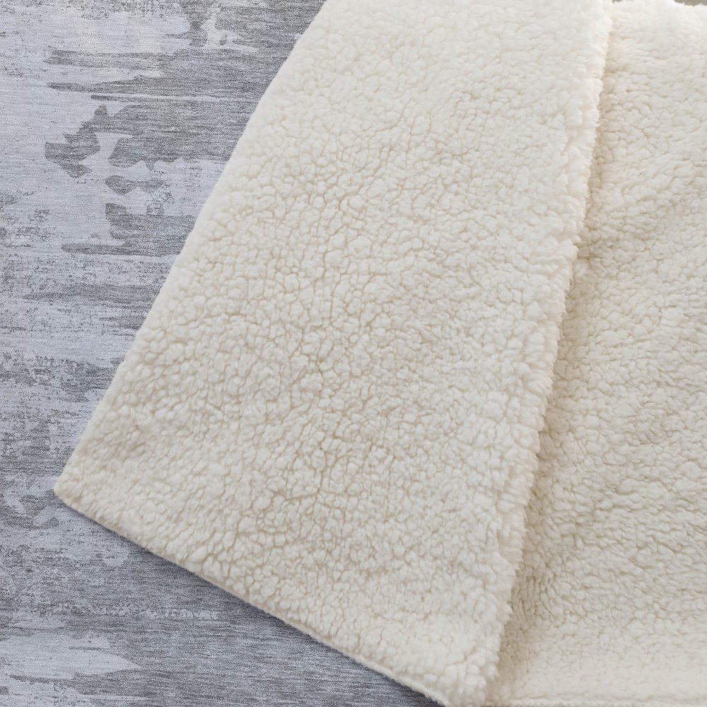 Premium Machine Washable ASB705 Silver 50" x 70" Sherpa Throw Blanket