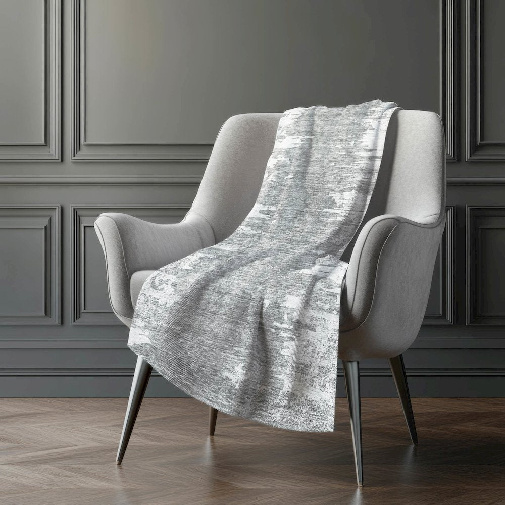 Premium Machine Washable ASB705 Silver 50" x 70" Sherpa Throw Blanket