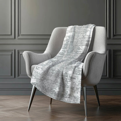 Premium Machine Washable ASB705 Silver 50" x 70" Sherpa Throw Blanket