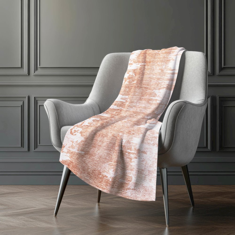 Premium Machine Washable ASB705 Terracotta 50" x 70" Sherpa Throw Blanket