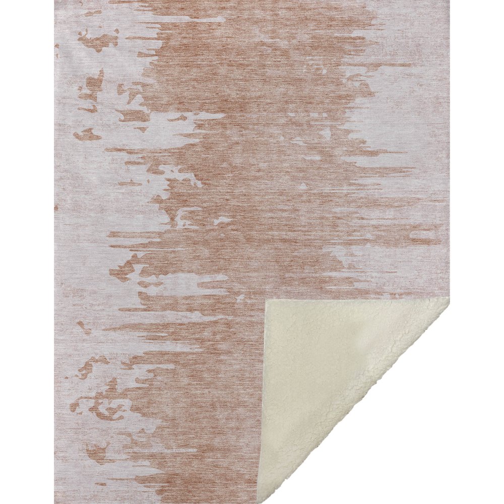 Premium Machine Washable ASB705 Terracotta 50" x 70" Sherpa Throw Blanket