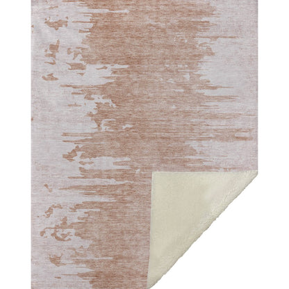 Premium Machine Washable ASB705 Terracotta 50" x 70" Sherpa Throw Blanket