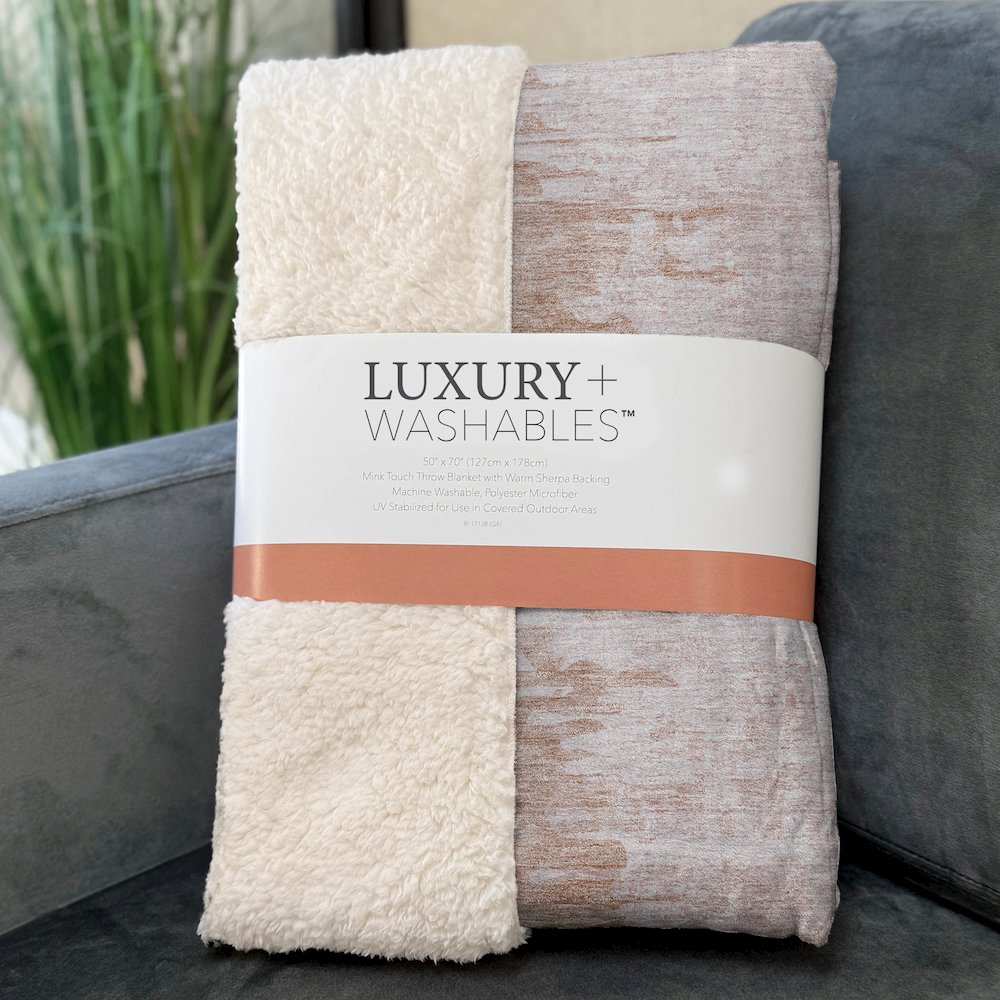 Premium Machine Washable ASB705 Terracotta 50" x 70" Sherpa Throw Blanket