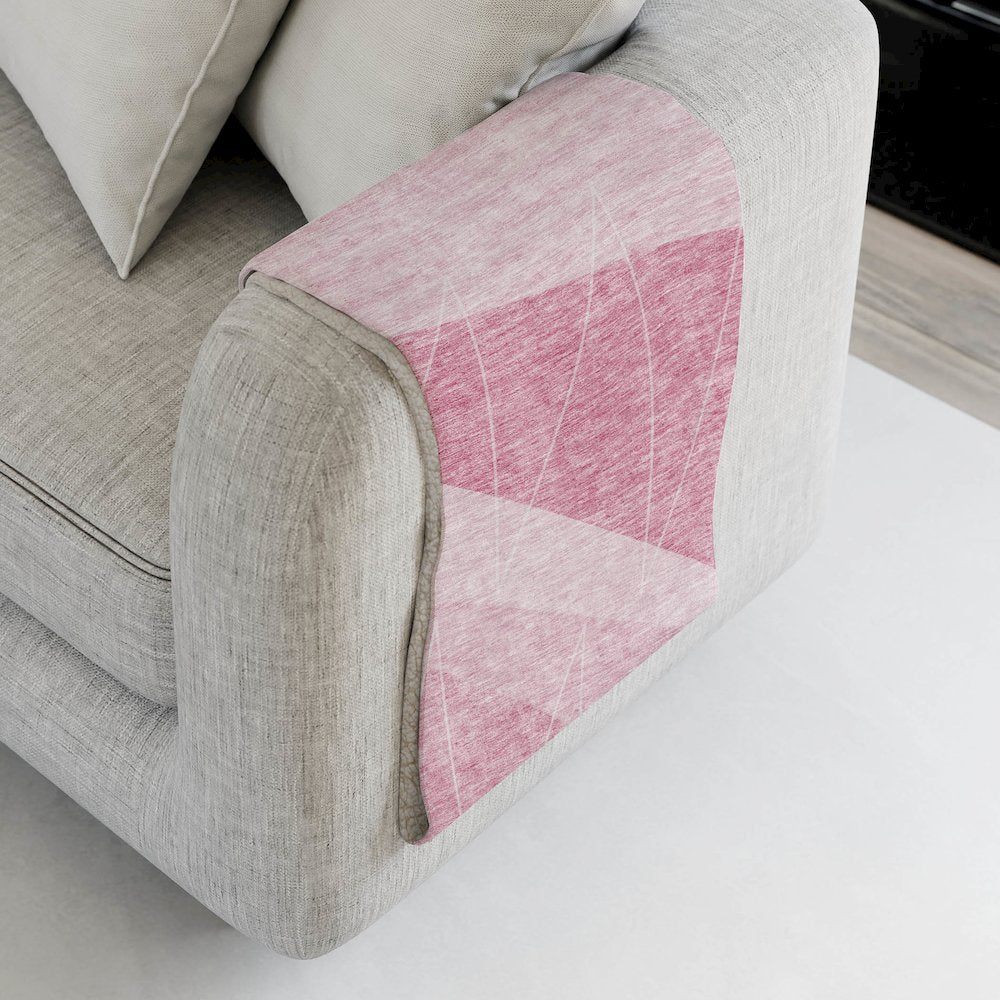 Premium Machine Washable ASB706 Pink 50" x 70" Sherpa Throw Blanket