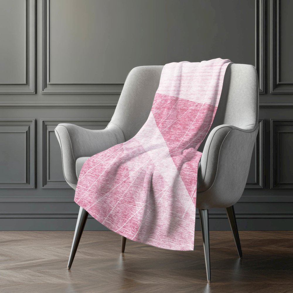 Premium Machine Washable ASB706 Pink 50" x 70" Sherpa Throw Blanket