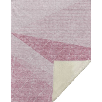 Premium Machine Washable ASB706 Pink 50" x 70" Sherpa Throw Blanket