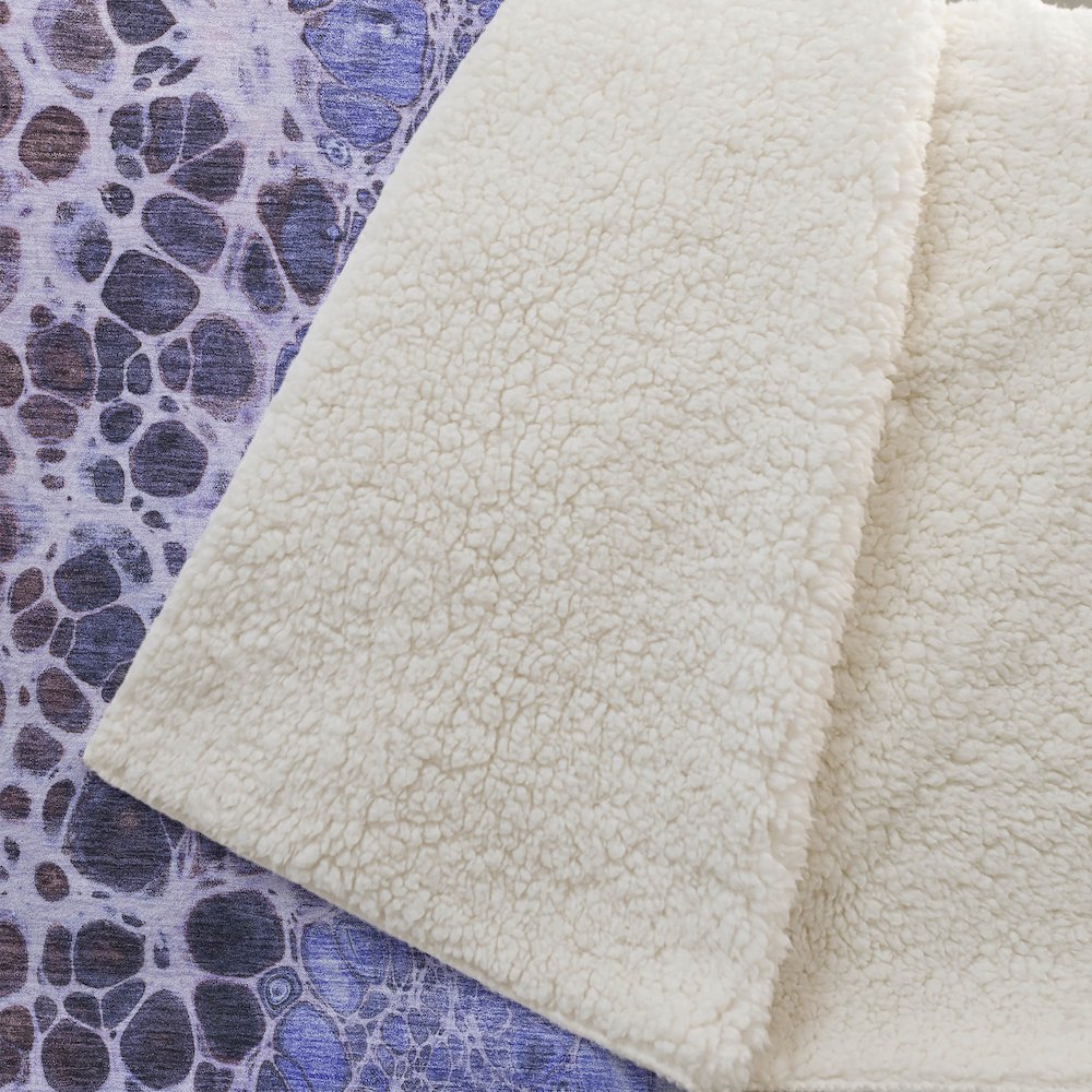 Premium Machine Washable ASB707 Purple 50" x 70" Sherpa Throw Blanket