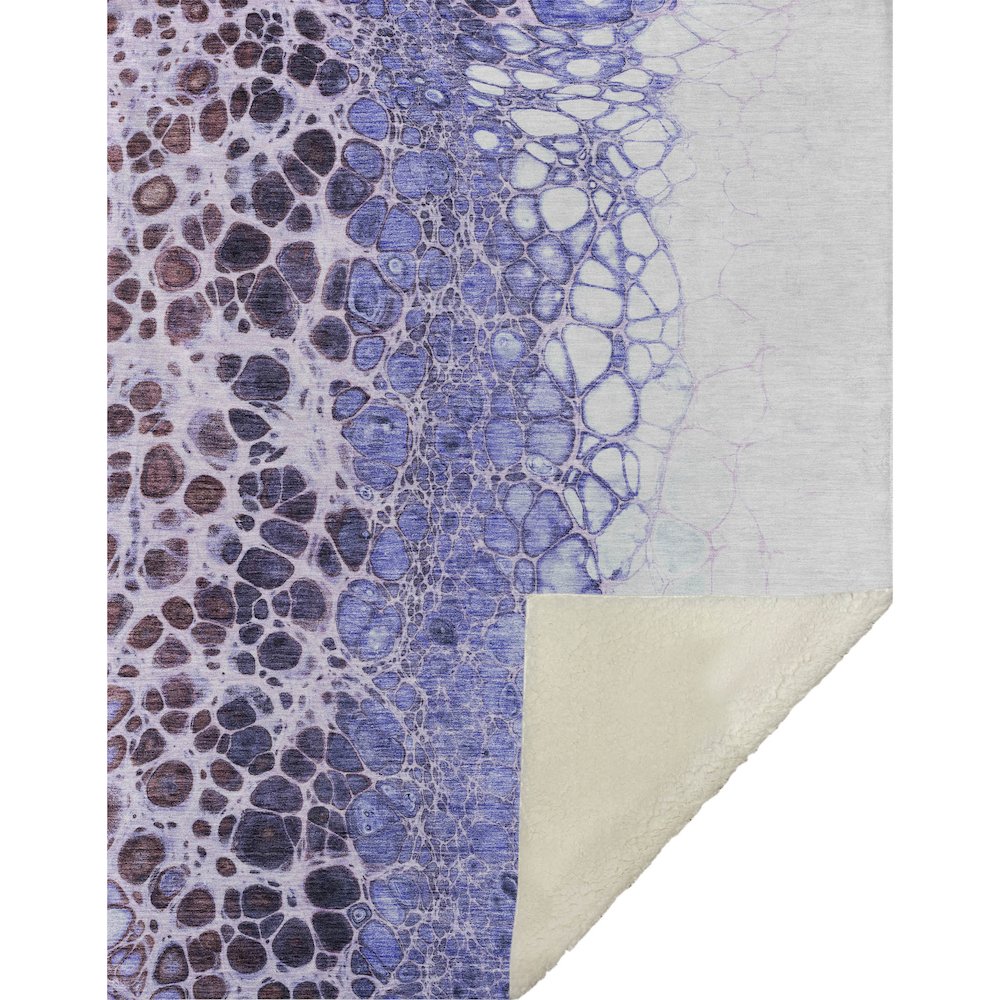 Premium Machine Washable ASB707 Purple 50" x 70" Sherpa Throw Blanket