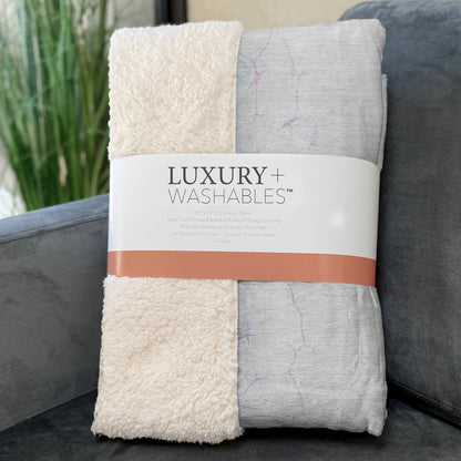 Premium Machine Washable ASB707 Purple 50" x 70" Sherpa Throw Blanket