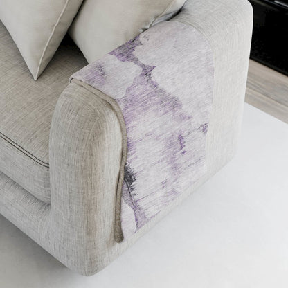 Premium Machine Washable ASB710 Purple 50" x 70" Sherpa Throw Blanket