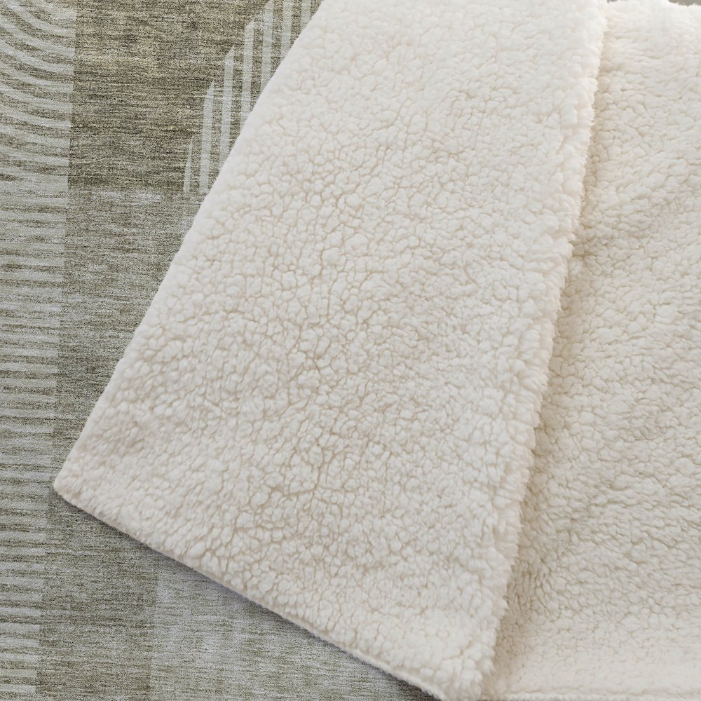 Premium Machine Washable ASB711 Taupe 50" x 70" Sherpa Throw Blanket
