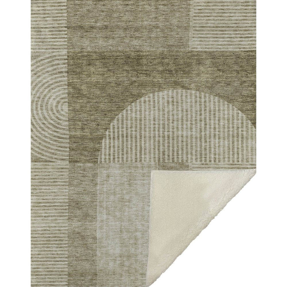 Premium Machine Washable ASB711 Taupe 50" x 70" Sherpa Throw Blanket