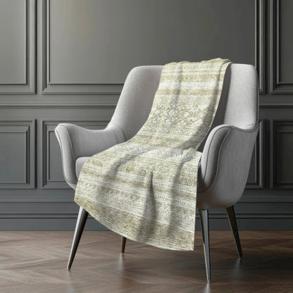 Premium Machine Washable ASB714 Khaki 50" x 70" Sherpa Throw Blanket