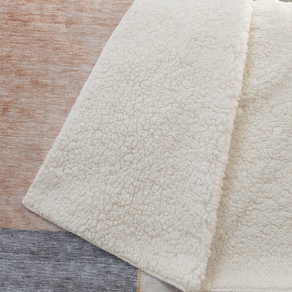 Premium Machine Washable ASB717 Coral 50" x 70" Sherpa Throw Blanket