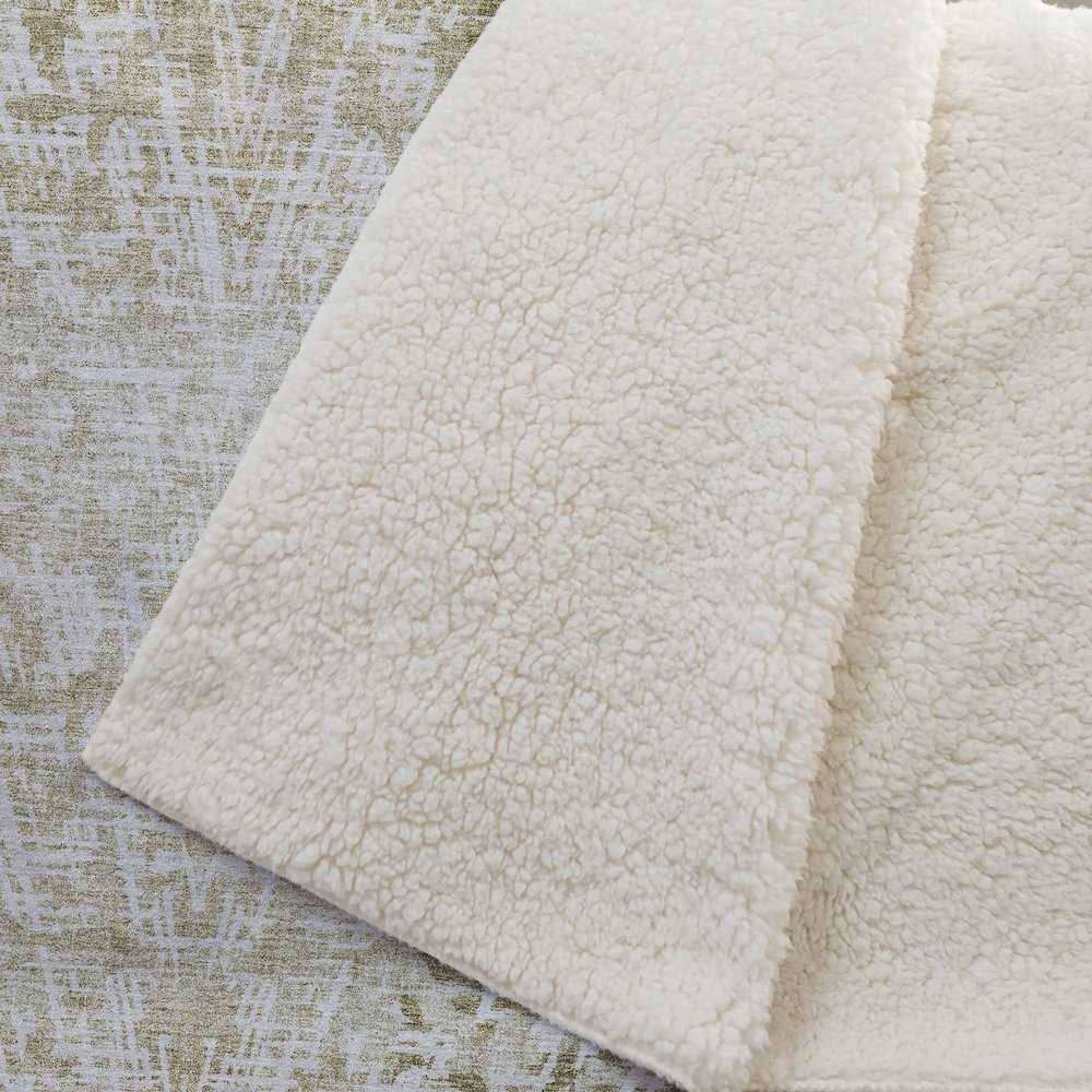 Premium Machine Washable ASB721 Taupe 50" x 70" Sherpa Throw Blanket